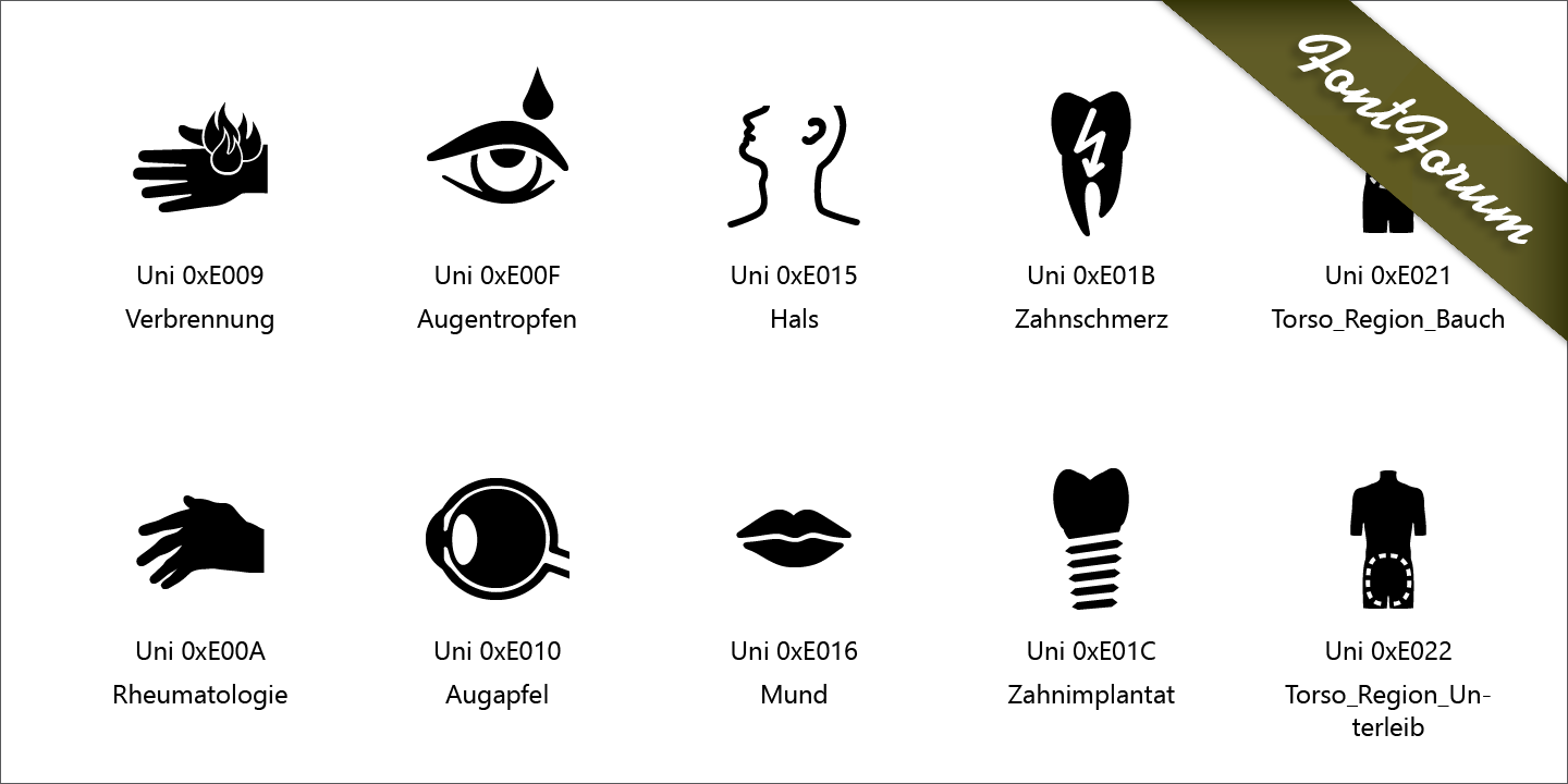 Medical Icons Regular Font preview